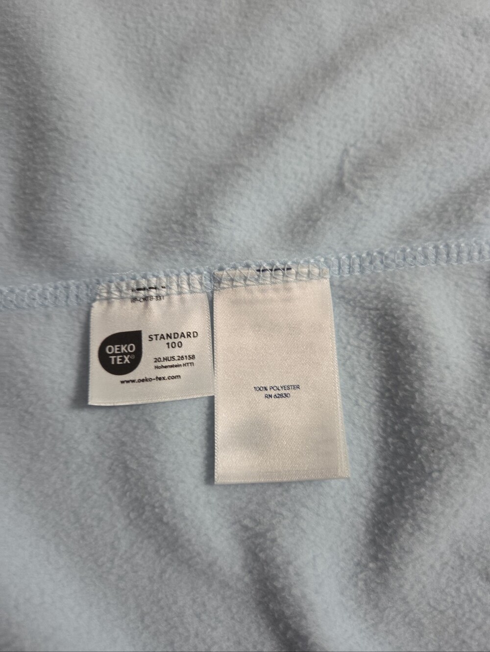 Lands' End Women's Pale Blue Zip-Up Plush Fleece Jacket.   1X - Picture 4 of 5